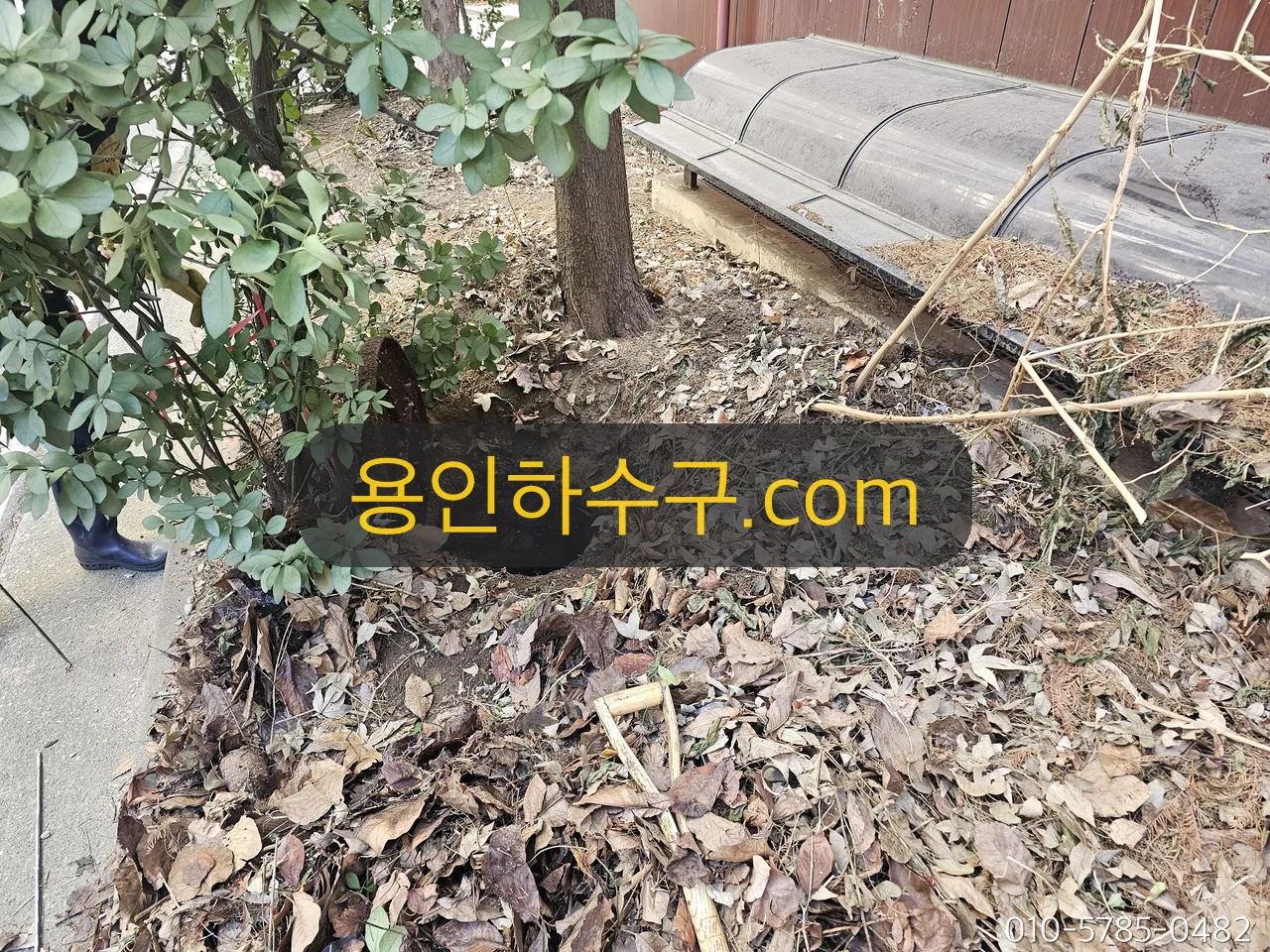 용인 전원주택 마당 배수관 점검 현장
